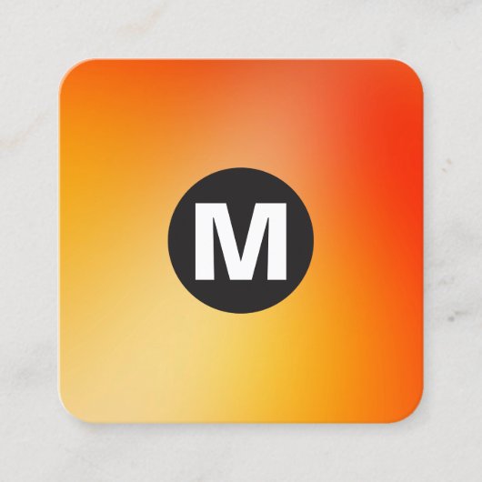 Cirkel Spot Monogram - Zachte Gradiënten Vierkante Visitekaartje (Voorkant)