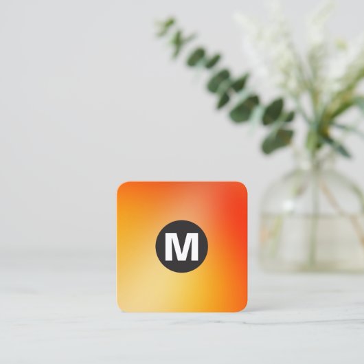 Cirkel Spot Monogram - Zachte Gradiënten Vierkante Visitekaartje (Staand voorkant)