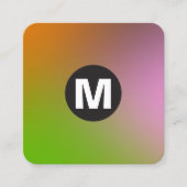 Cirkel Spot Monogram - Zachte Gradiënten Vierkante Visitekaartje (Voorkant)