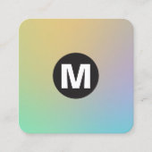 Cirkel Spot Monogram - Zachte Gradiënten Vierkante Visitekaartje (Voorkant)