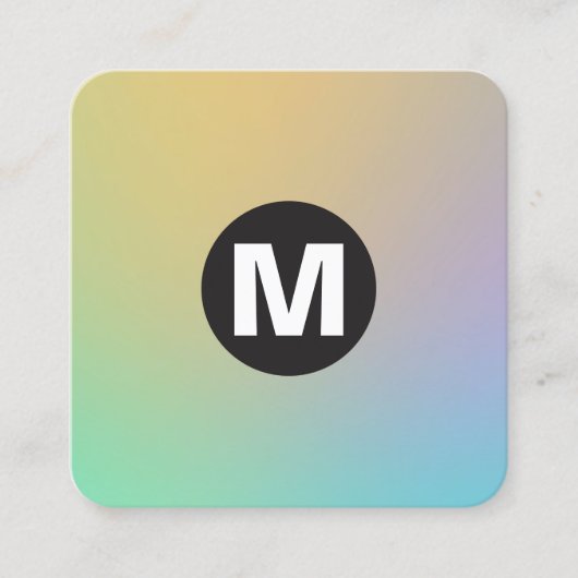 Cirkel Spot Monogram - Zachte Gradiënten Vierkante Visitekaartje (Voorkant)