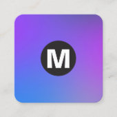 Cirkel Spot Monogram - Zachte Gradiënten Vierkante Visitekaartje (Voorkant)