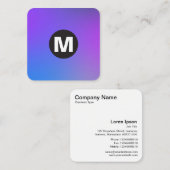 Cirkel Spot Monogram - Zachte Gradiënten Vierkante Visitekaartje (Voorkant / Achterkant)