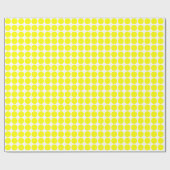 Cirkel Spots - Geel op Wit Cadeaupapier (Vlak)