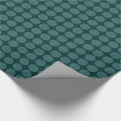 Cirkel spots - Groen in beweging op donkergroen Cadeaupapier (Hoek)