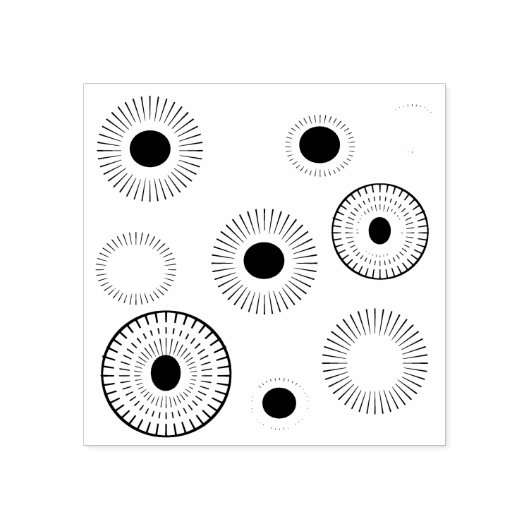Cirkel starburst patroon rubberstempel (Afrduk)