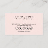  cirkel stempel Logo make-up artiest roze Visitekaartje (Achterkant)