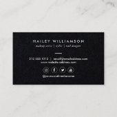cirkel stempel Logo make-up artiest zwart Visitekaartje (Achterkant)