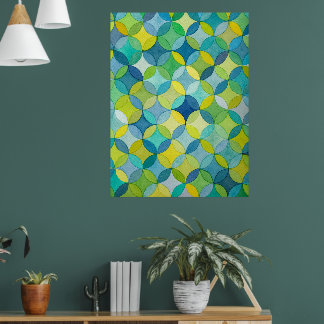 Cirkel sterren handgeschilderd artist patroon prin poster