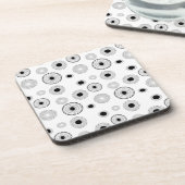 Cirkel stervormig patroon- Zwart & Wit Bier Onderzetter (Linkerzijde)