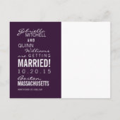 Cirkel Tekst & Foto Paarse Save the Date Briefkaar Aankondigingskaart (Achterkant)