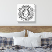 Cirkel Tribal Doodle 6 Canvas Afdruk (Insitu (Slaapkamer))