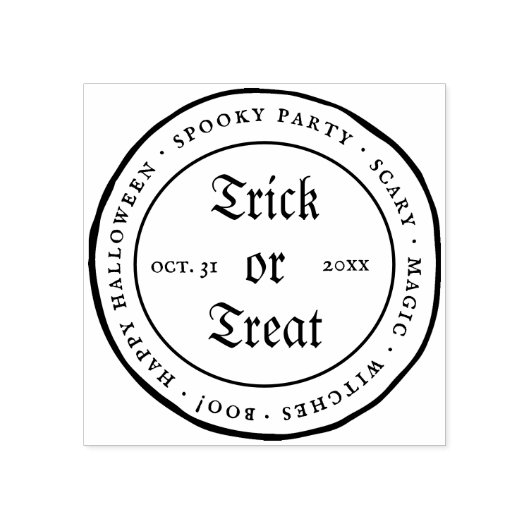 Cirkel Trick or treat Halloween  Rubberstempel (Afrduk)