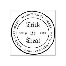 Cirkel Trick or Treat Halloween Vintage Rubberstempel