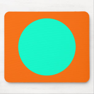 Cirkel - Turquoise en Sinaasappel Muismat