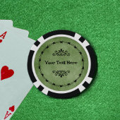 Cirkel van Black Barbed Wire Gothic Scrolls Green Poker Chips