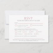 Cirkel van bladeren blush roze witte maaltijd brui RSVP kaartje (Achterkant)