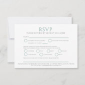 Cirkel van bladeren groen wit maaltijd optie bruil RSVP kaartje (Achterkant)