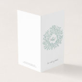 Cirkel van bladeren, groene trouwkaart en details kaart (Buitenkant)