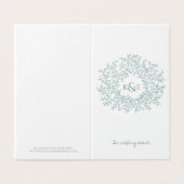 Cirkel van bladeren, groene trouwkaart en details kaart (Buitenkant ongevouwen)
