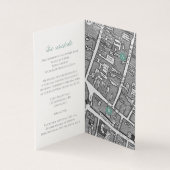 Cirkel van bladeren, groene trouwkaart en details kaart (Binnen)