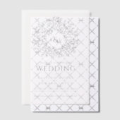 Cirkel van bladeren monogram bruiloft vellum uitnodigingen (Offset (Uitnodiging))