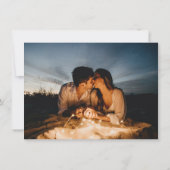 Cirkel van bladeren paarse grijs wit foto bruiloft save the date (Achterkant)