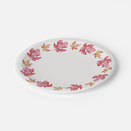 Cirkel van bladeren papieren bordje (Gekanteld)