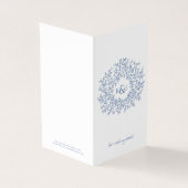 Cirkel van bladeren wit blauw bruiloft routebeschr kaart (Buitenkant)