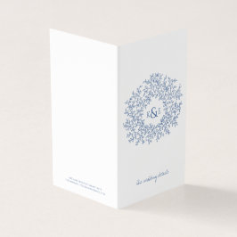 Cirkel van bladeren wit blauw bruiloft routebeschr kaart