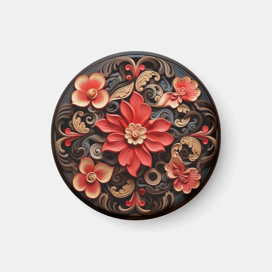 Cirkel van bloemen 1 Barok Magneet (Voorkant)