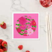 Cirkel van bloemen, Fuchsia Pink Chrysanthemums Servet (Insitu)