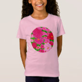 Cirkel van bloemen, Fuchsia Pink Chrysanthemums T-shirt (Voorkant)