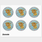 Cirkel van de Cartoon van de Leeuw Harten Stickers (Vel)