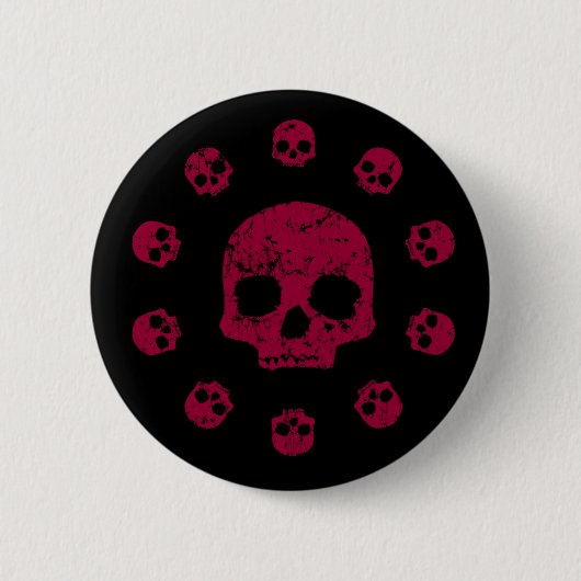 Cirkel van de knoop van Skulls Ronde Button 5,7 Cm (Voorkant)