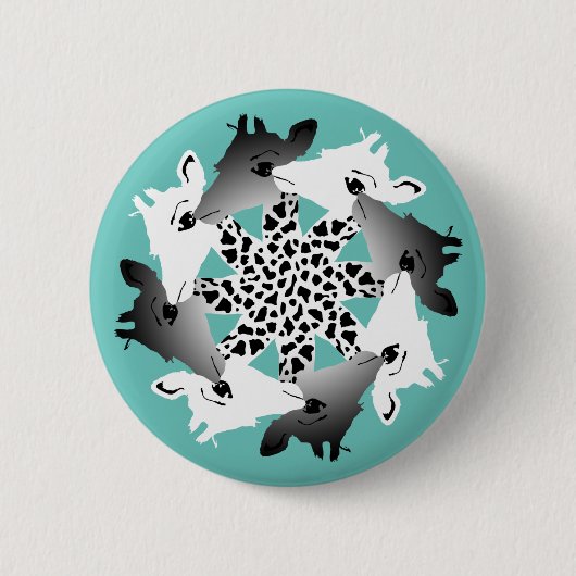 cirkel van de magnetknoop van giraffes ronde button 5,7 cm (Voorkant)