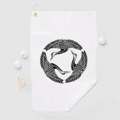 Cirkel van drie kraanvogels golfhanddoek (Insitu)