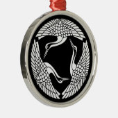 Cirkel van drie kraanvogels metalen ornament (Rechts)