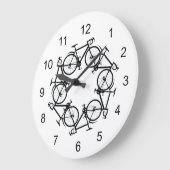 Cirkel van fietsen die een wandklok fietsen (Hoek)