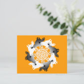 cirkel van giraffen briefkaart (Staand voorkant)