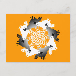 cirkel van giraffen briefkaart