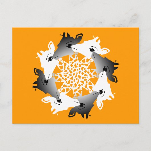 cirkel van giraffen briefkaart (Voorkant)