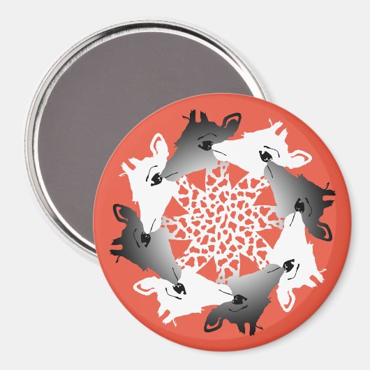 cirkel van giraffen magneet (Voorkant / Achterkant)