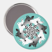 cirkel van giraffes magnet (Voorkant / Achterkant)
