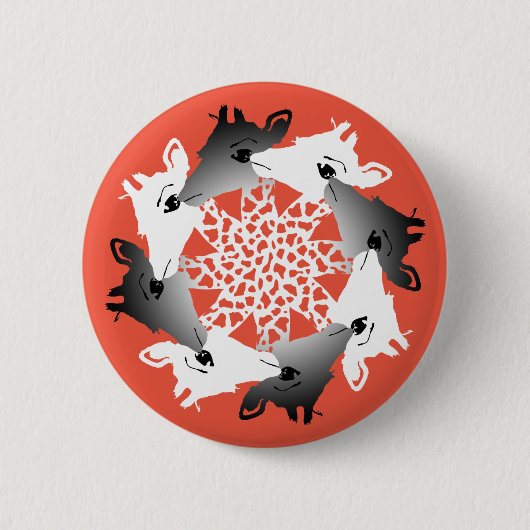 cirkel van giraffes magnet ronde button 5,7 cm (Voorkant)