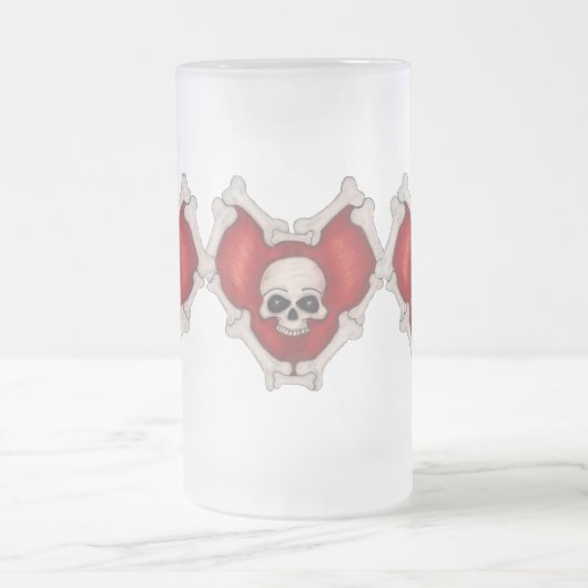 Cirkel van gothisch rood, met Botten en schedels Matglas Bierpul (Center)