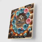 Cirkel van groei: Vijfde Jubileum Design Vierkante Klok (Hoek)