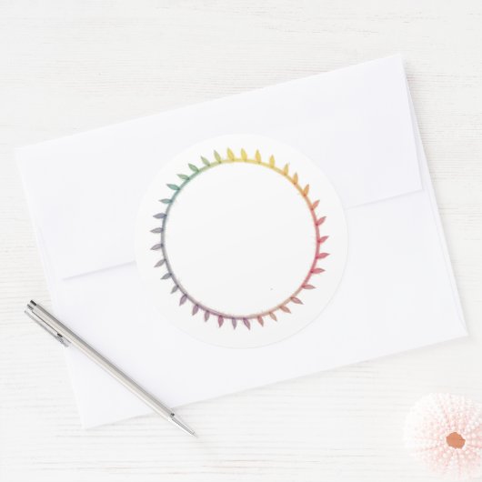 Cirkel van het leven - bladeren ronde sticker (Envelop)