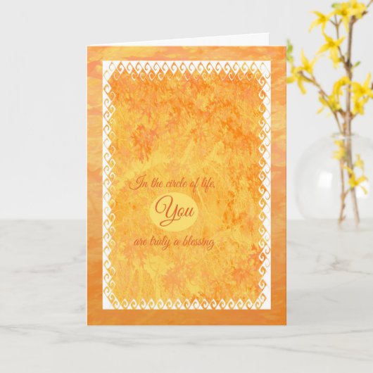 Cirkel van het leven / Denken aan jou Kaart (Gele Bloem)