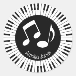 Cirkel van het ontwerp van pianoketoetsen ronde sticker